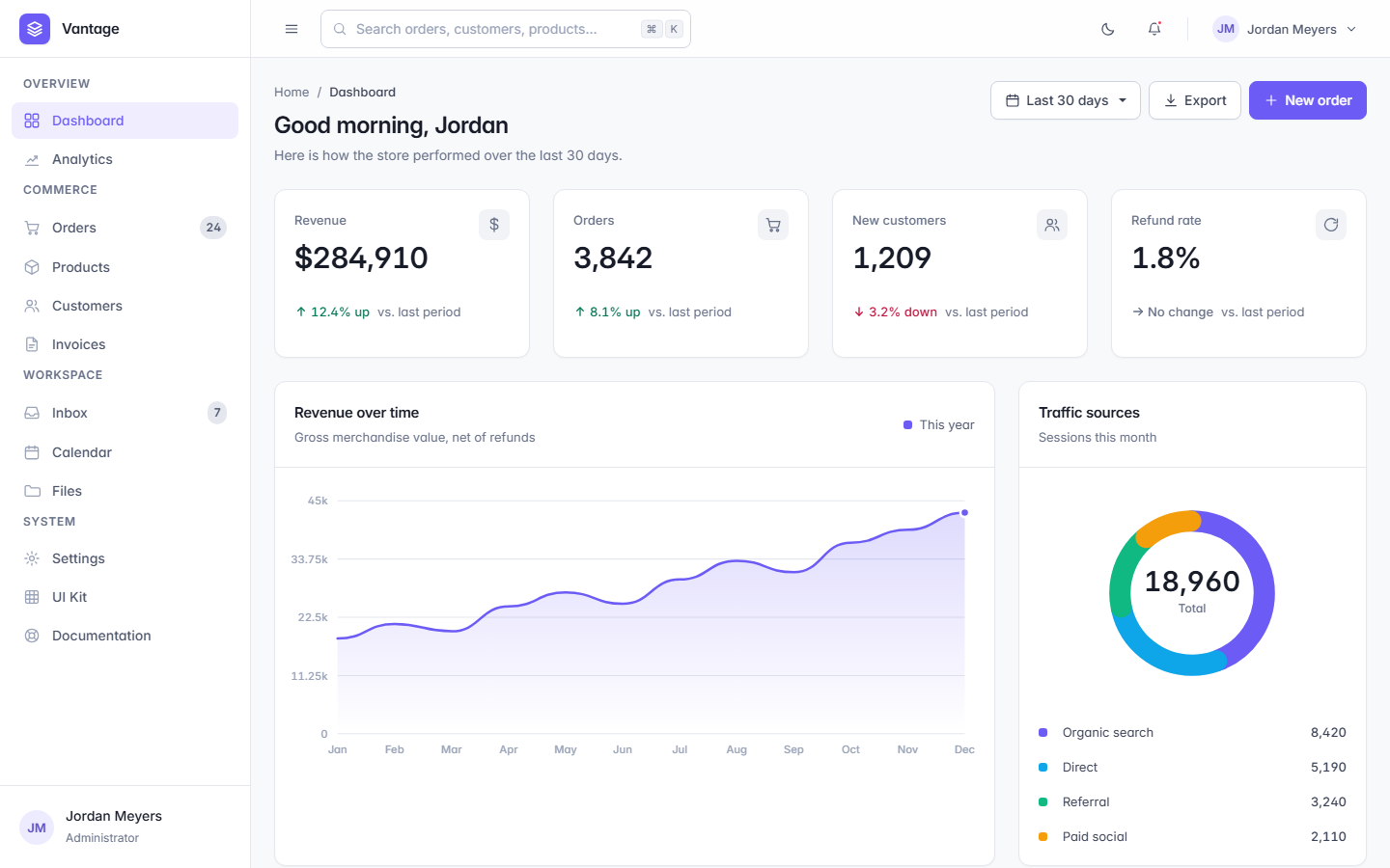 Vantage, React edition